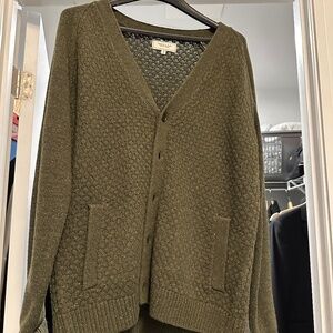 3/ $80. Frank & Oak Olive Green Textured Knit Cardigan